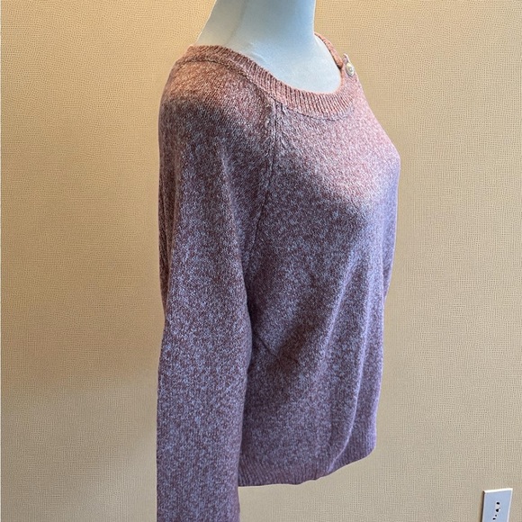 NWOT Womens Heather Pink Pullover Long Sleeve Sweater Button Design XL Polyester - Picture 4 of 15